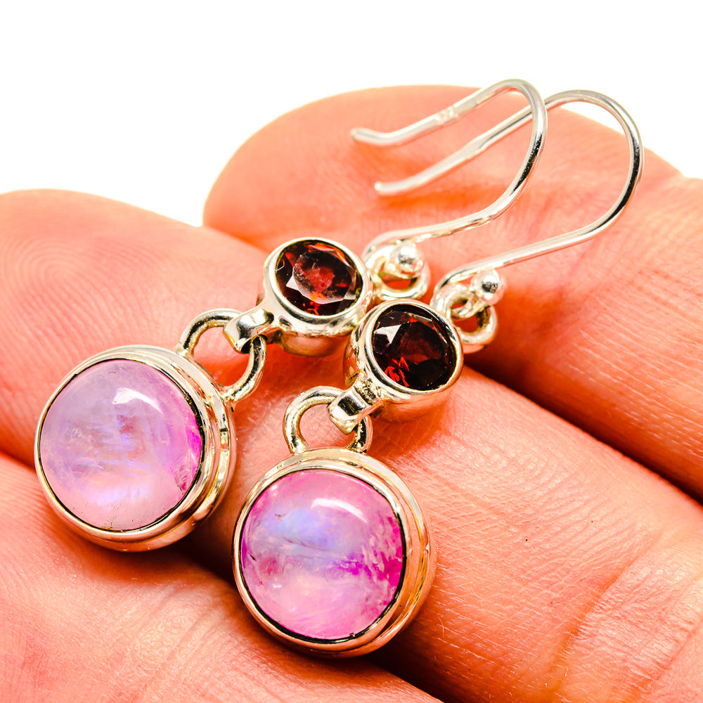 Pink Moonstone Earrings handcrafted by Ana Silver Co - EARR413997