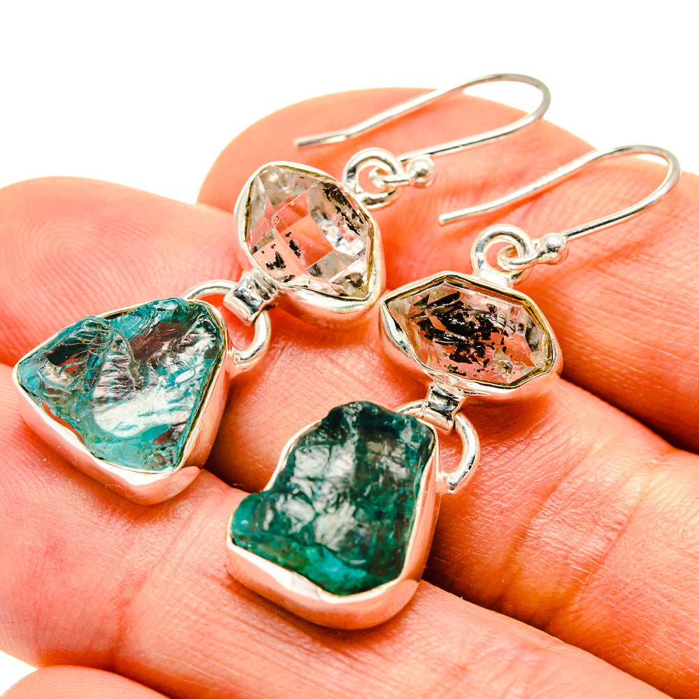 Blue Fluorite Earrings handcrafted by Ana Silver Co - EARR413998