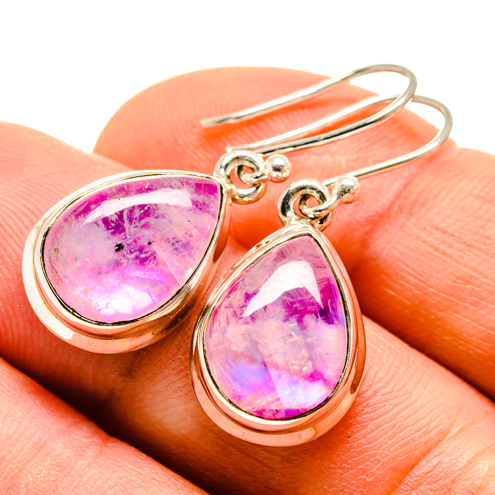 Pink Moonstone Earrings handcrafted by Ana Silver Co - EARR414002
