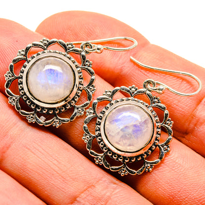 Rainbow Moonstone Earrings handcrafted by Ana Silver Co - EARR414004