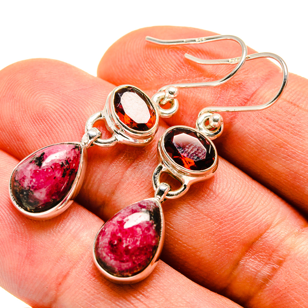 Rhodonite Earrings handcrafted by Ana Silver Co - EARR414011