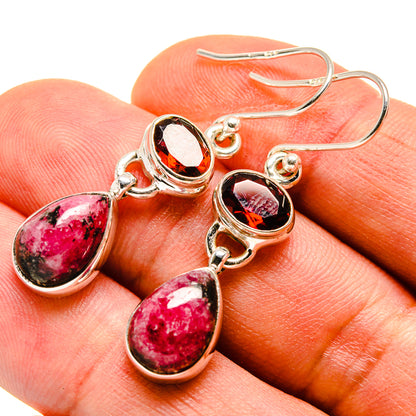 Rhodonite Earrings handcrafted by Ana Silver Co - EARR414011