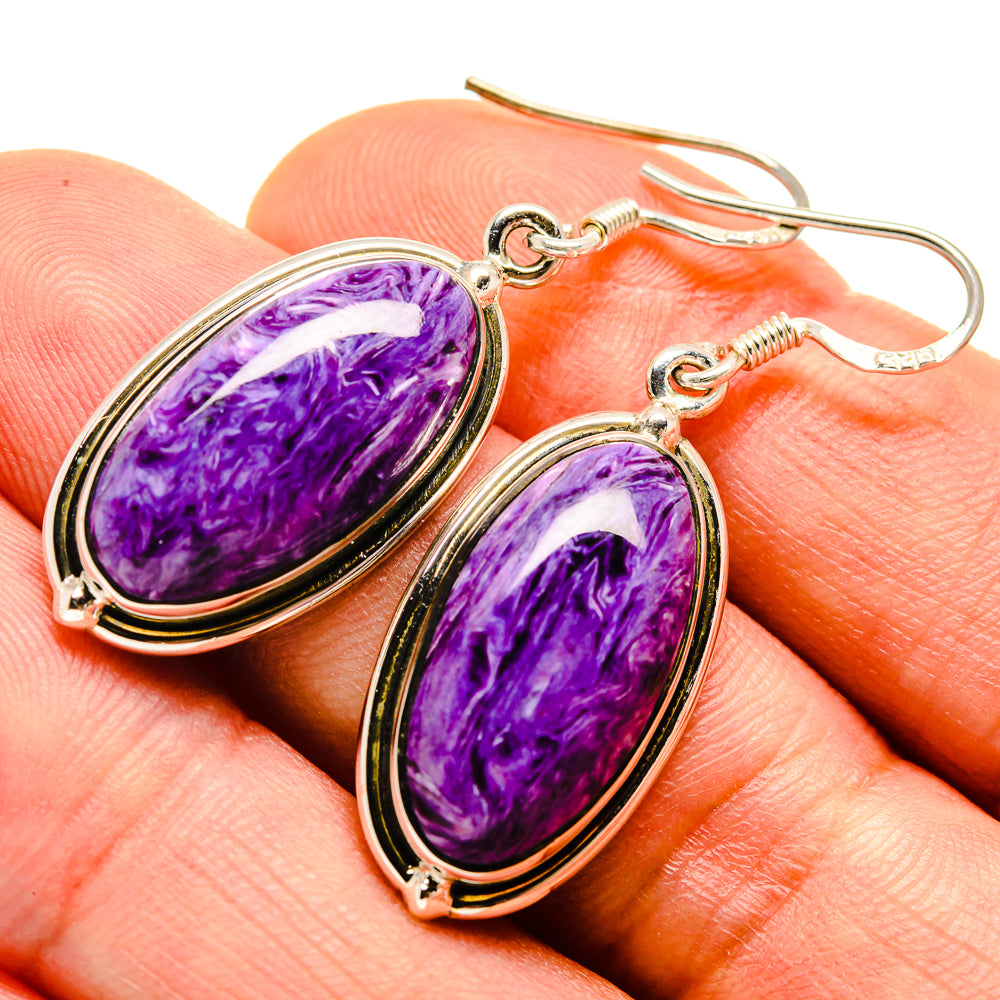 Charoite Earrings handcrafted by Ana Silver Co - EARR414015