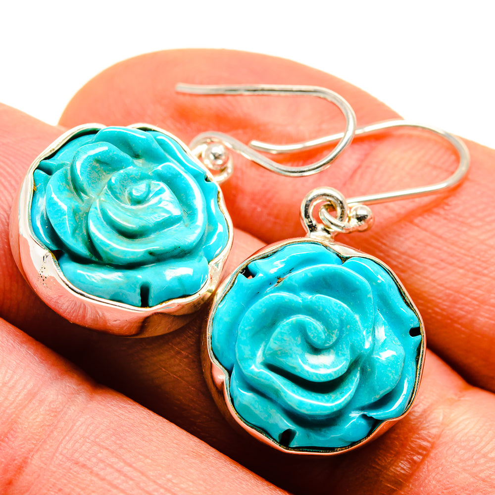 Arizona Turquoise Earrings handcrafted by Ana Silver Co - EARR414016