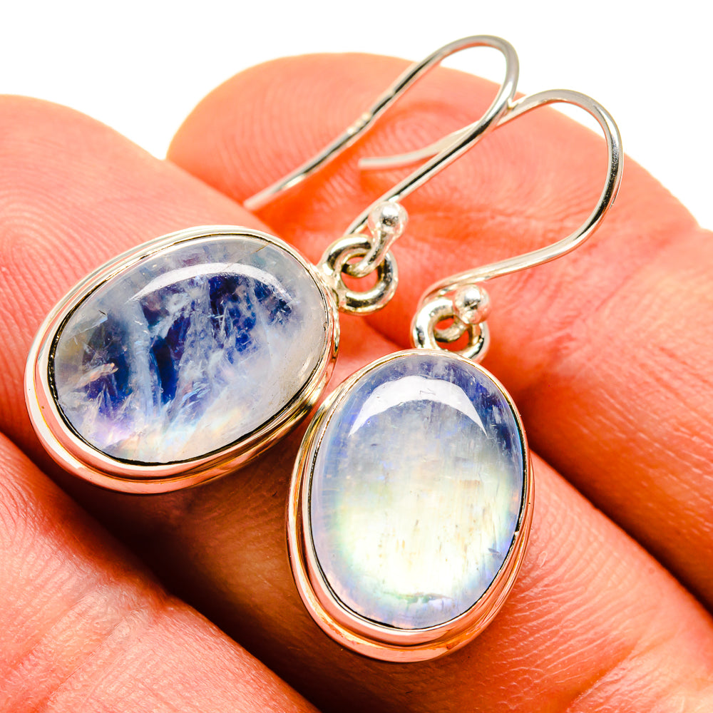 Rainbow Moonstone Earrings handcrafted by Ana Silver Co - EARR414018