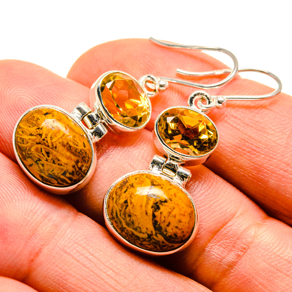 Picture Jasper Earrings handcrafted by Ana Silver Co - EARR414019