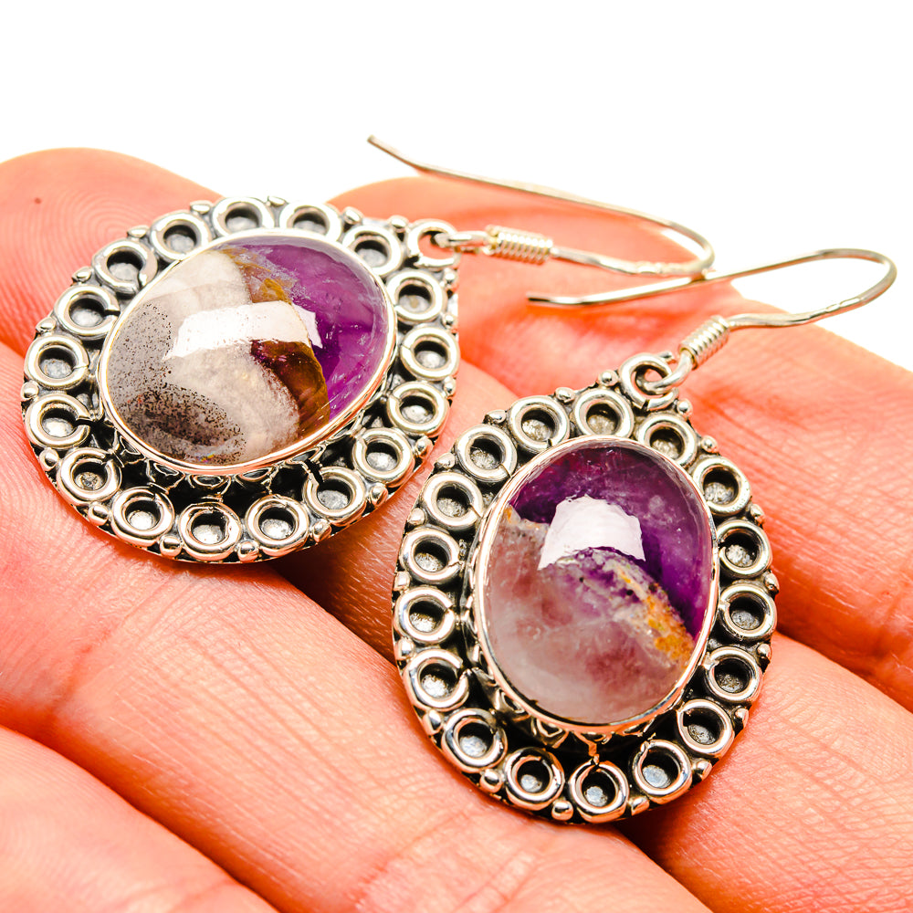 Chevron Amethyst Earrings handcrafted by Ana Silver Co - EARR414029