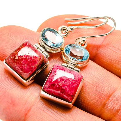 Rhodonite Earrings handcrafted by Ana Silver Co - EARR414030