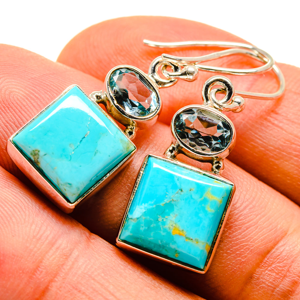 Arizona Turquoise Earrings handcrafted by Ana Silver Co - EARR414031