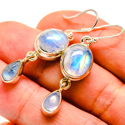 Rainbow Moonstone Earrings handcrafted by Ana Silver Co - EARR414032