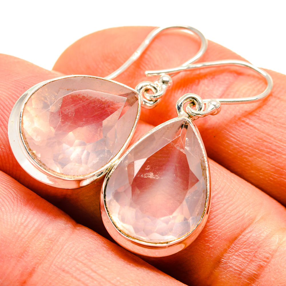 Rose Quartz Earrings handcrafted by Ana Silver Co - EARR414033