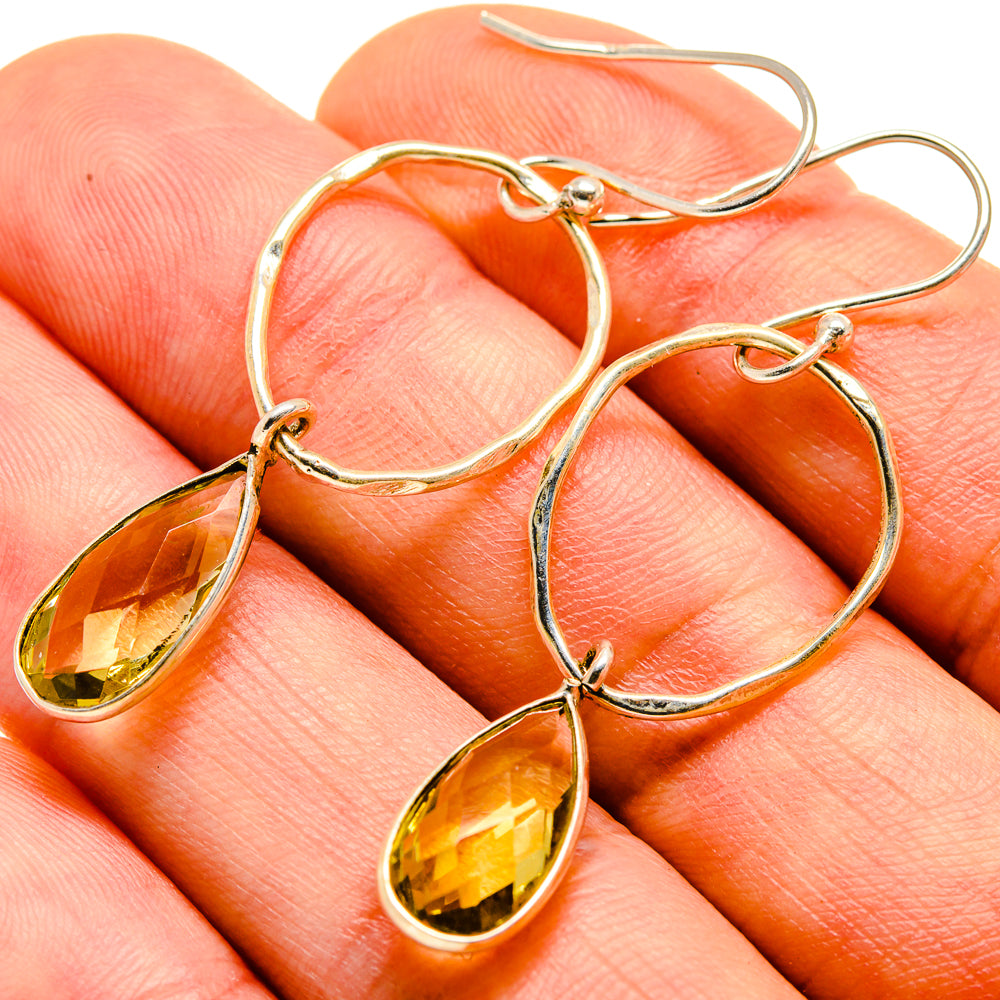 Lemon Quartz Earrings handcrafted by Ana Silver Co - EARR414038