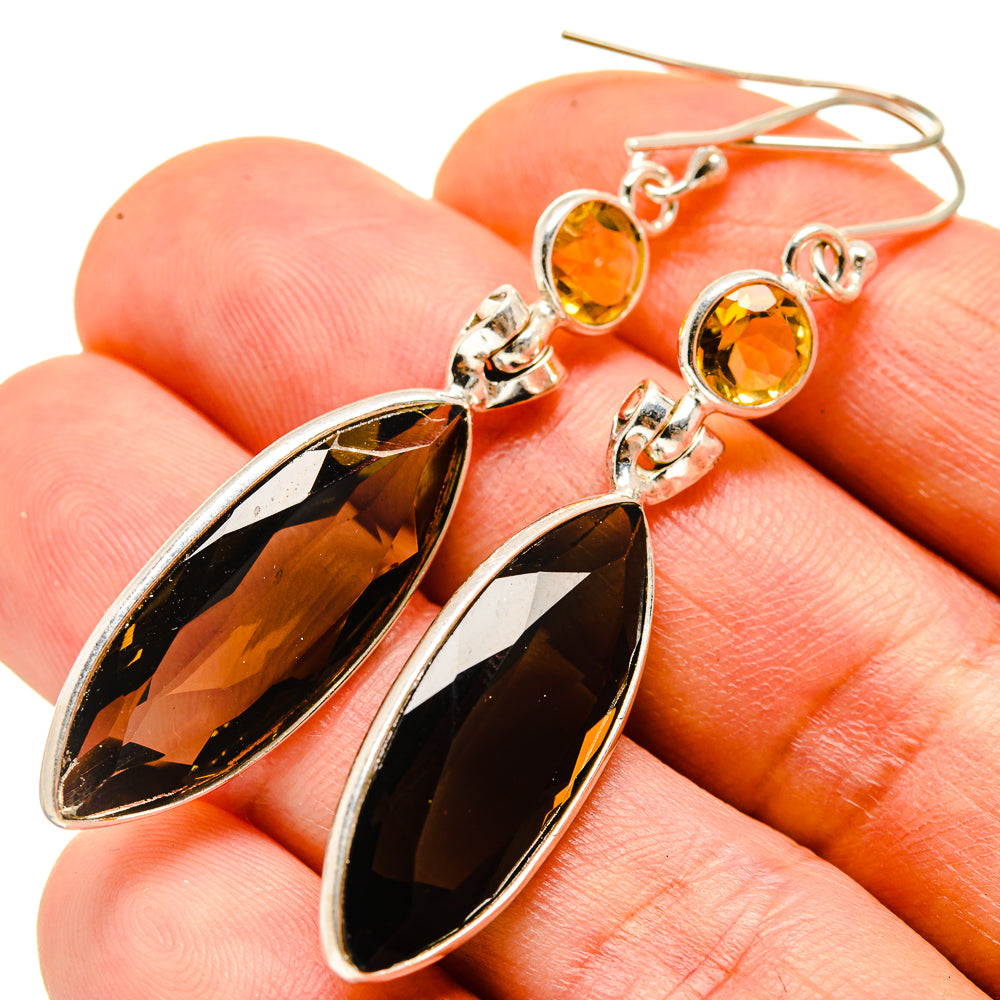 Smoky Quartz Earrings handcrafted by Ana Silver Co - EARR414039