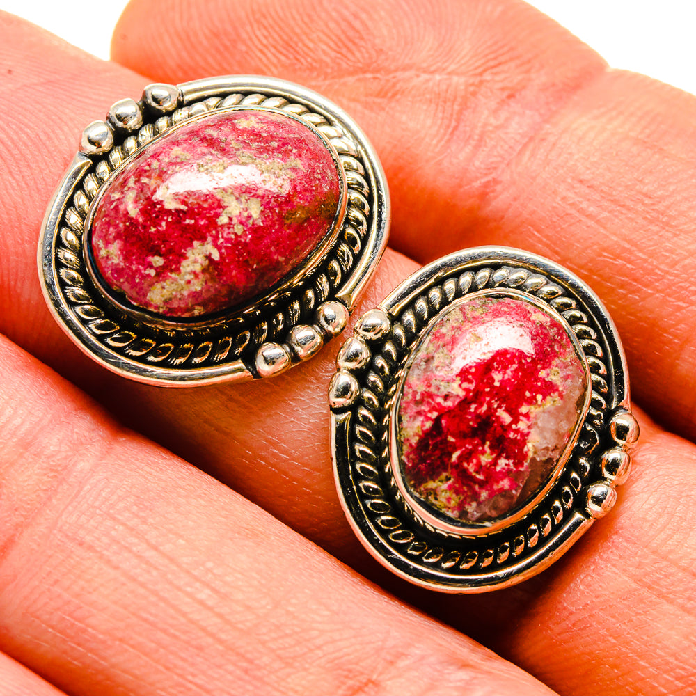 Thulite Earrings handcrafted by Ana Silver Co - EARR414053