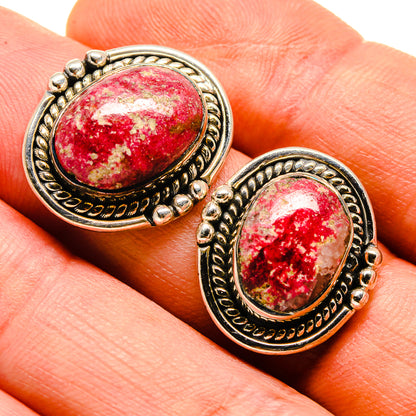 Thulite Earrings handcrafted by Ana Silver Co - EARR414053