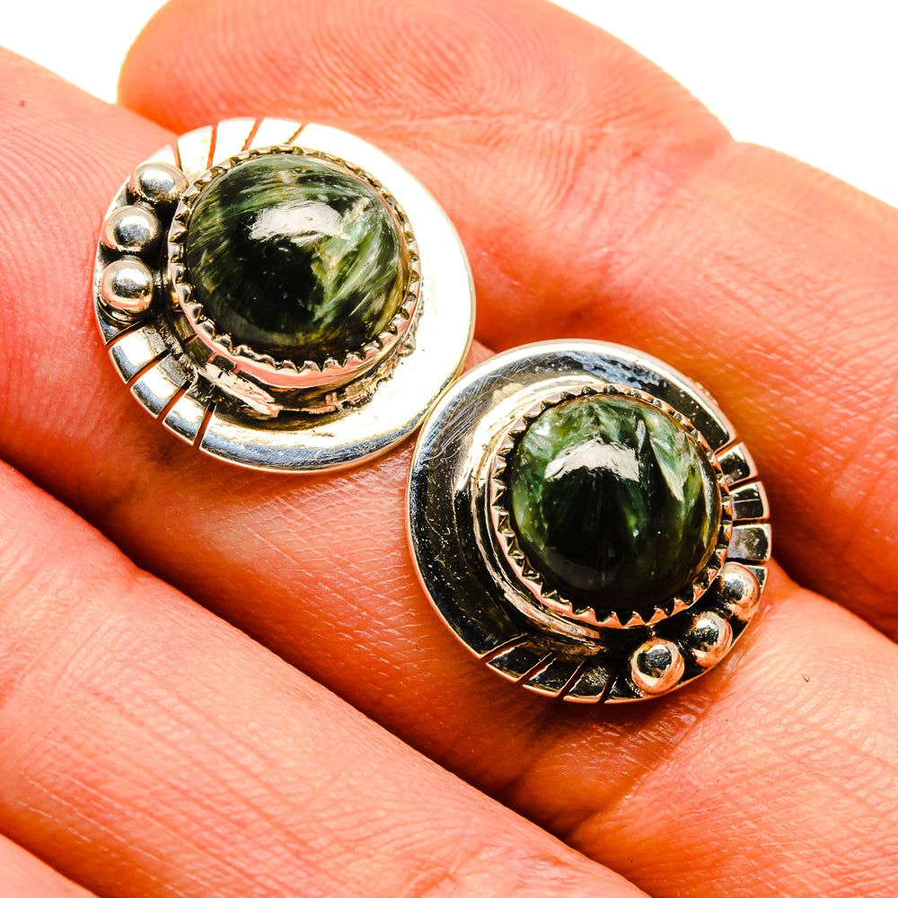 Seraphinite Earrings handcrafted by Ana Silver Co - EARR414057