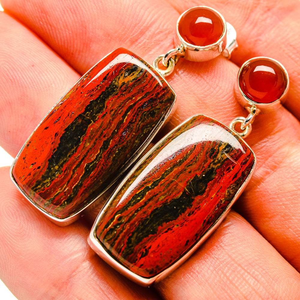 Red Jasper Earrings handcrafted by Ana Silver Co - EARR414063