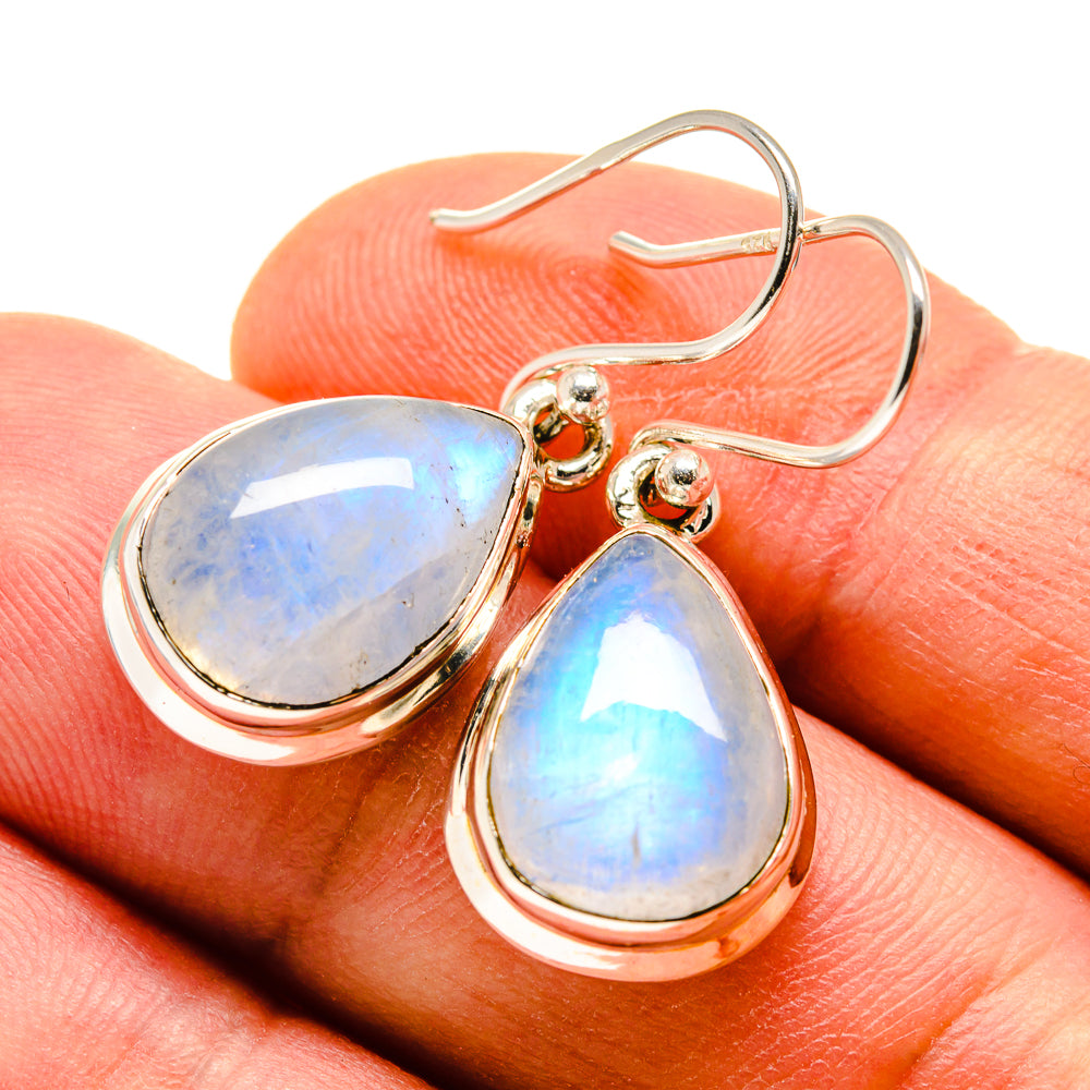 Rainbow Moonstone Earrings handcrafted by Ana Silver Co - EARR414068