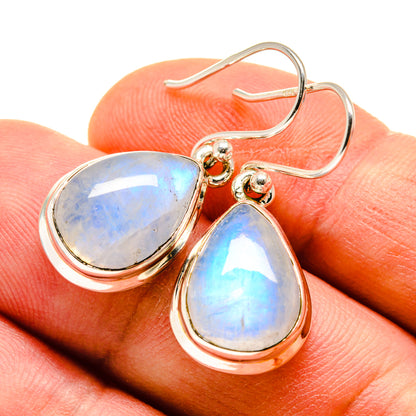Rainbow Moonstone Earrings handcrafted by Ana Silver Co - EARR414068