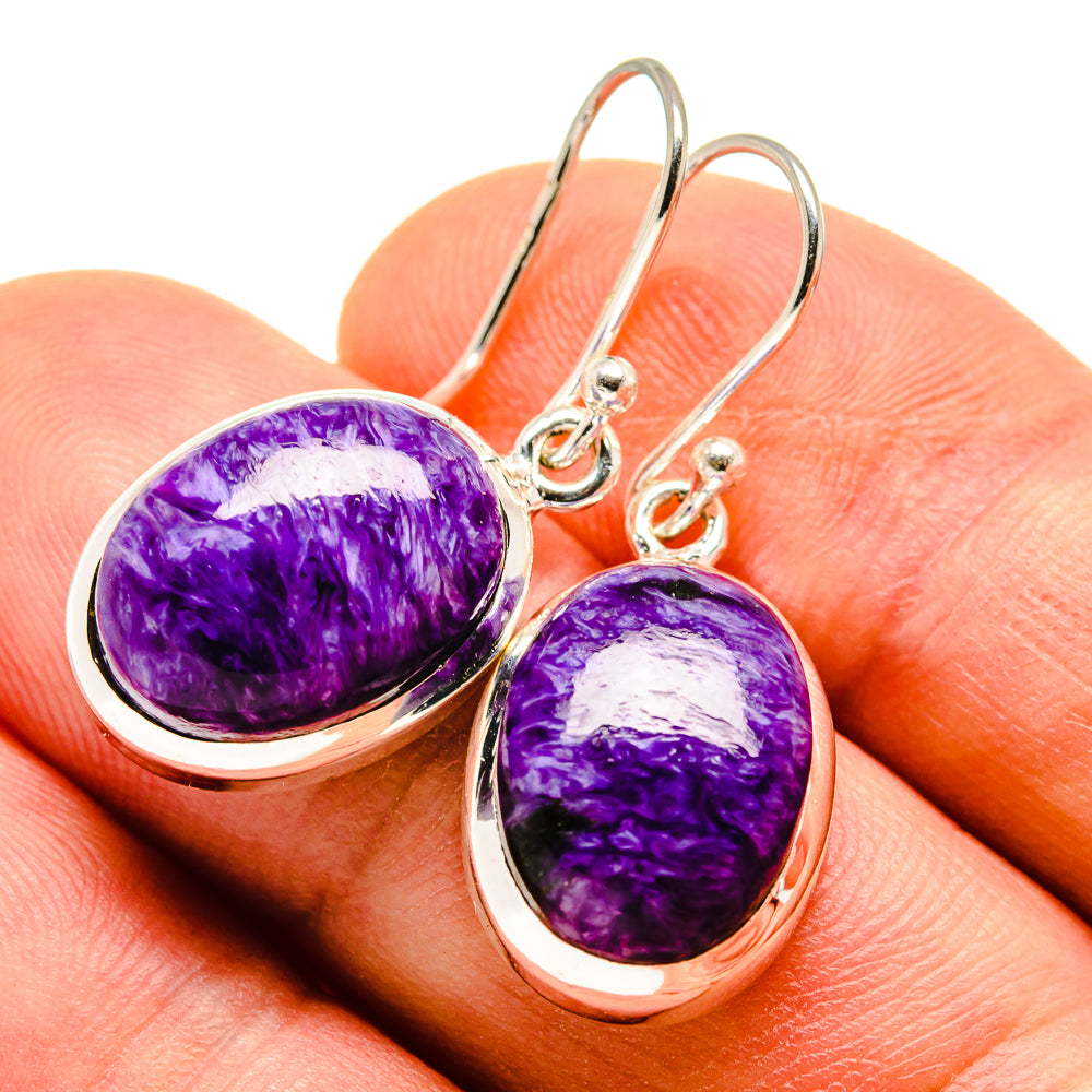 Charoite Earrings handcrafted by Ana Silver Co - EARR414069