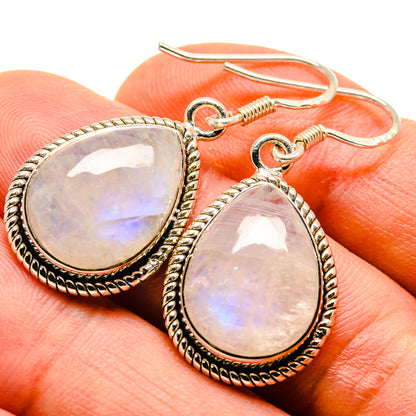 Rainbow Moonstone Earrings handcrafted by Ana Silver Co - EARR414086