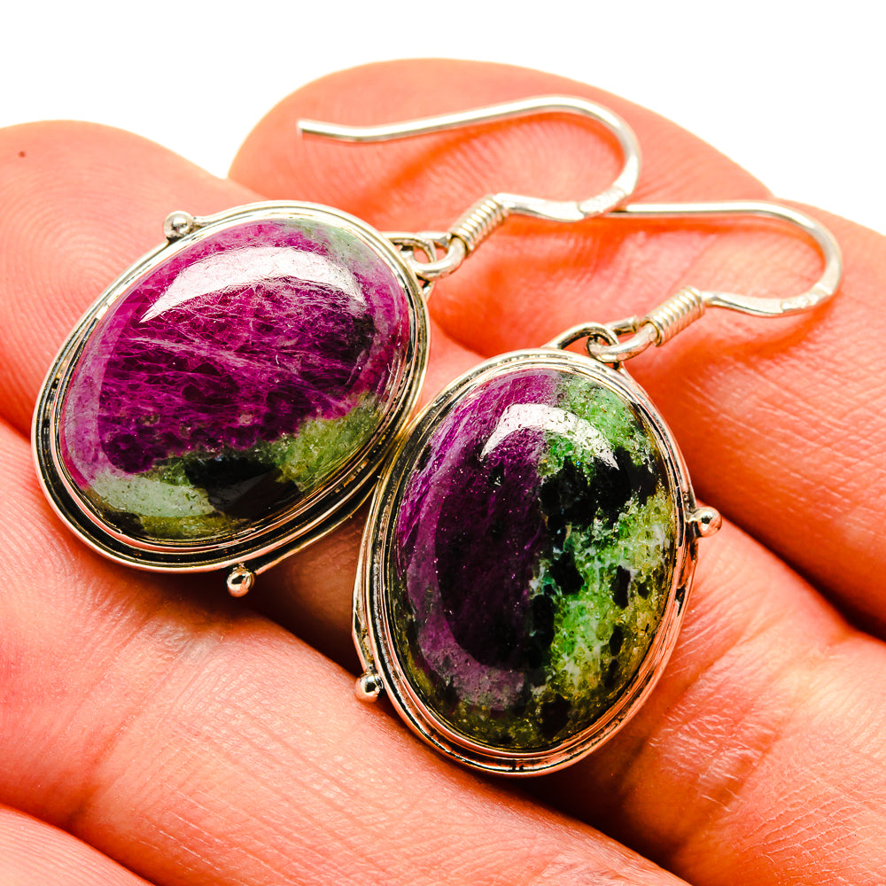 Ruby Zoisite Earrings handcrafted by Ana Silver Co - EARR414087