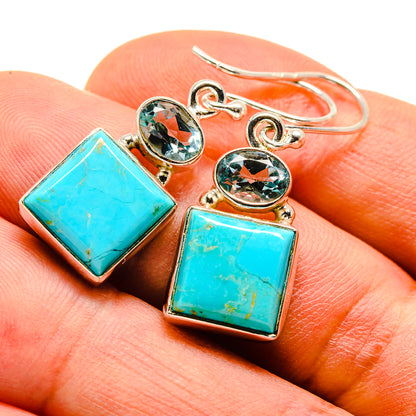Arizona Turquoise Earrings handcrafted by Ana Silver Co - EARR414090