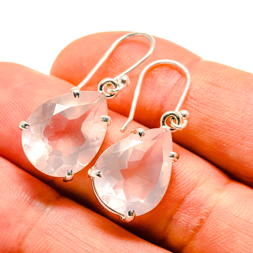 Rose Quartz Earrings handcrafted by Ana Silver Co - EARR414092