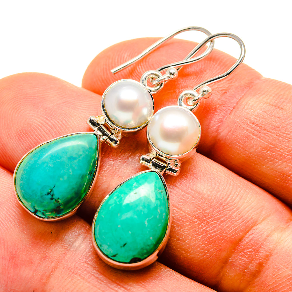 Arizona Turquoise Earrings handcrafted by Ana Silver Co - EARR414102