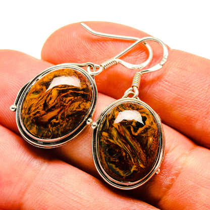Golden Pietersite Earrings handcrafted by Ana Silver Co - EARR414104