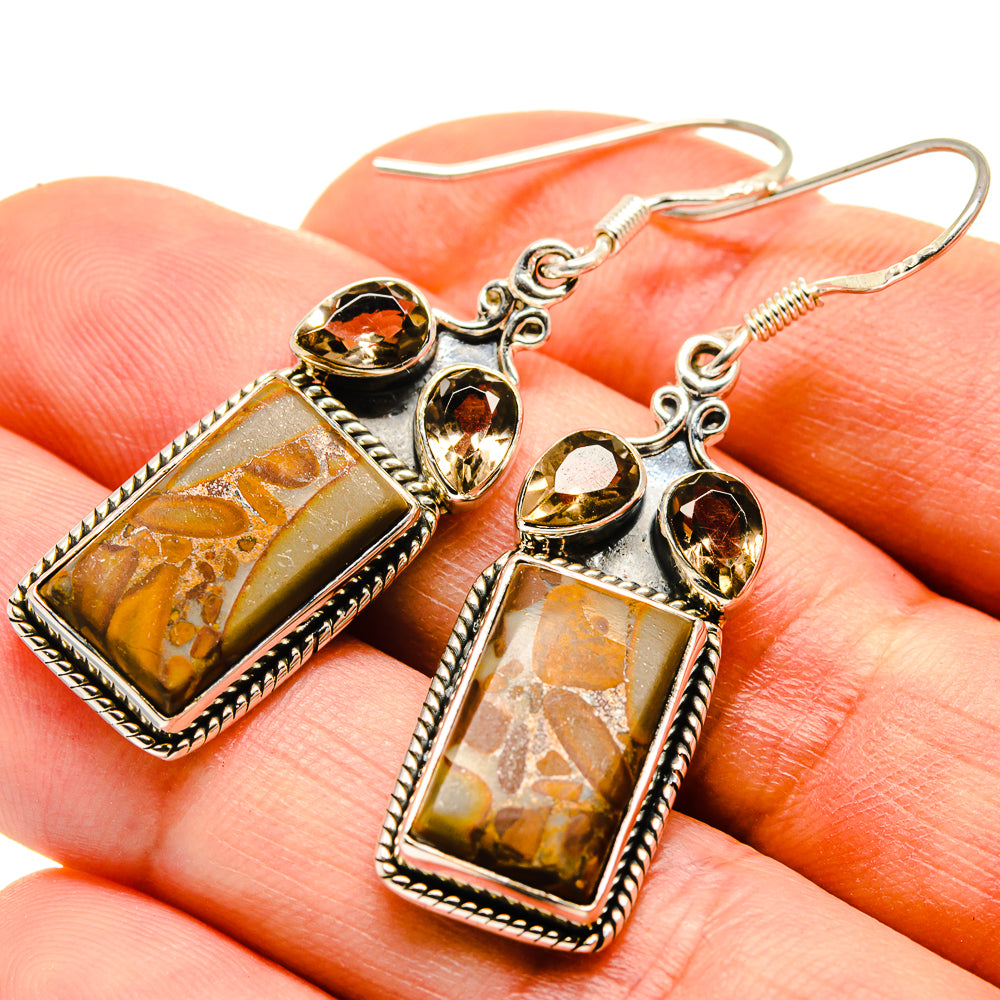 Chert Breccia Earrings handcrafted by Ana Silver Co - EARR414119