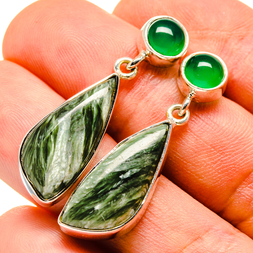 Seraphinite Earrings handcrafted by Ana Silver Co - EARR414121