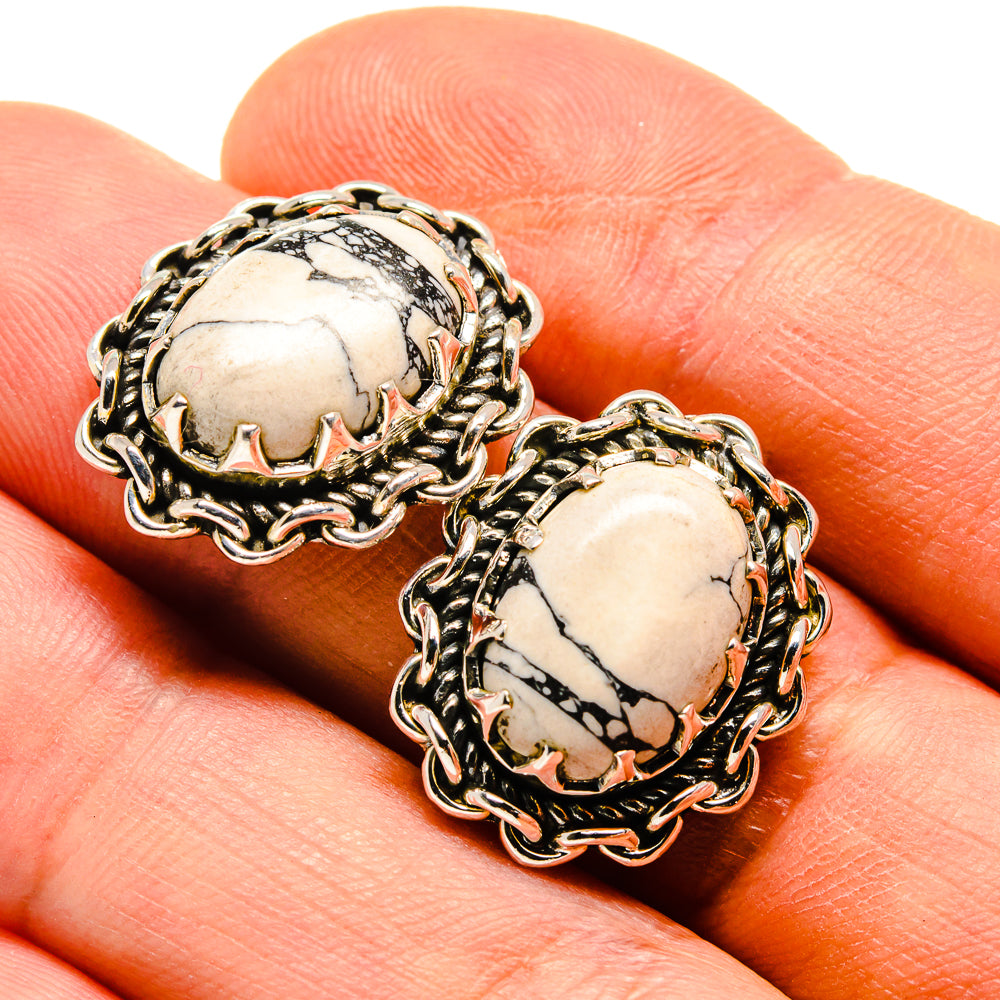 Howlite Earrings handcrafted by Ana Silver Co - EARR414122