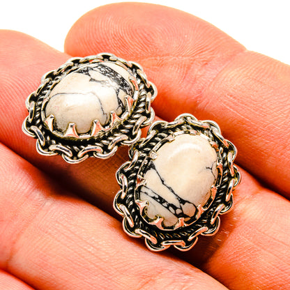 Howlite Earrings handcrafted by Ana Silver Co - EARR414122