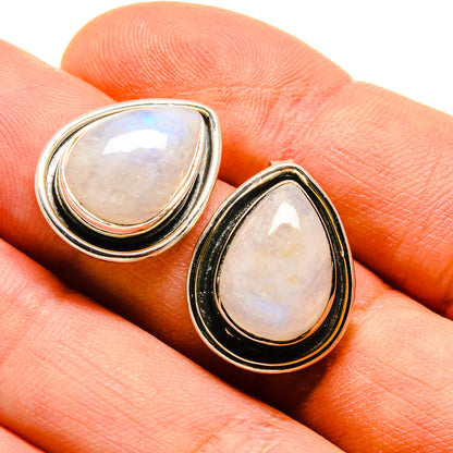 Rainbow Moonstone Earrings handcrafted by Ana Silver Co - EARR414129