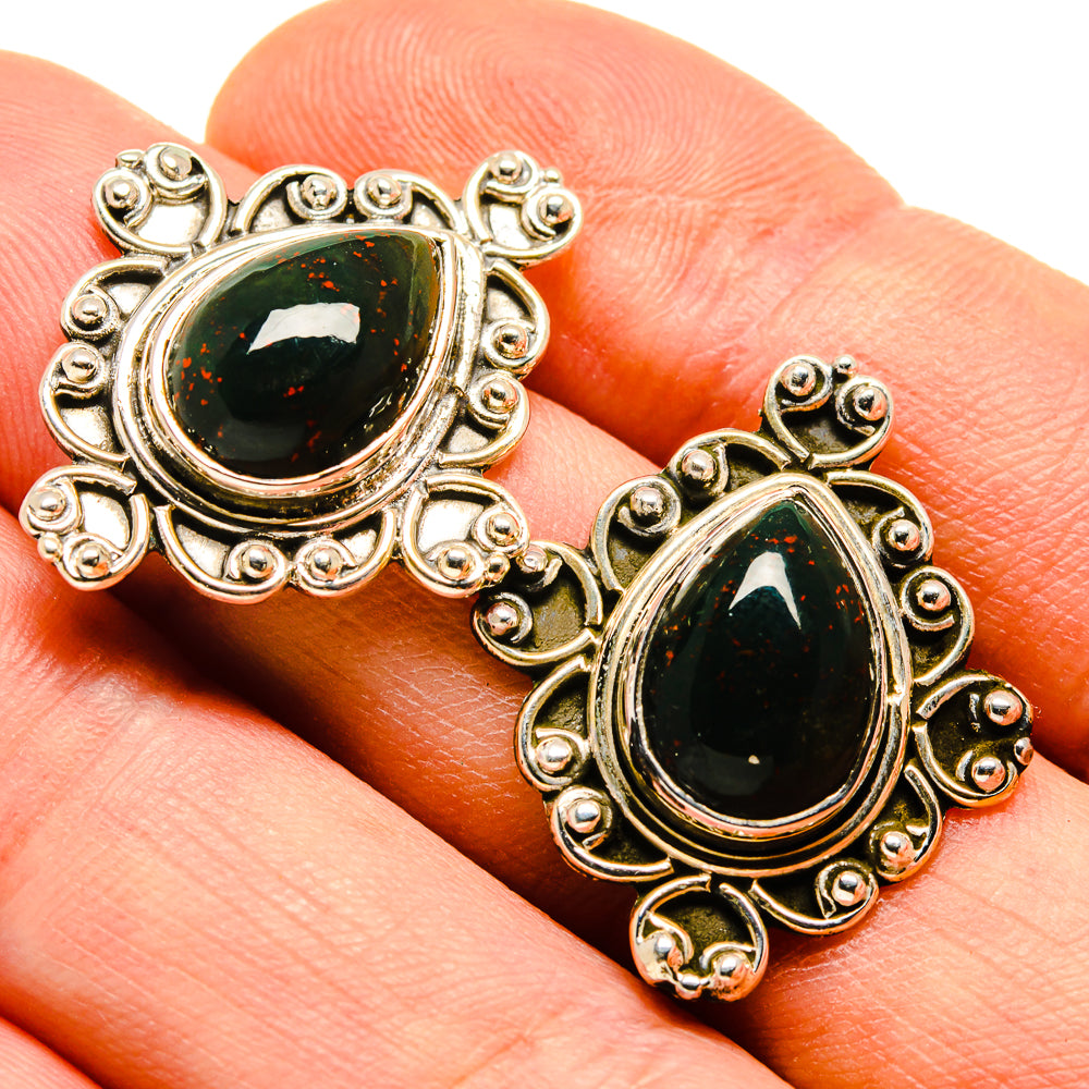Bloodstone Earrings handcrafted by Ana Silver Co - EARR414130