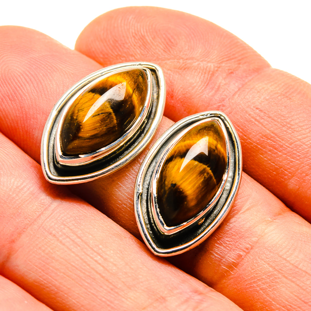 Tiger Eye Earrings handcrafted by Ana Silver Co - EARR414135