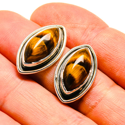 Tiger Eye Earrings handcrafted by Ana Silver Co - EARR414135