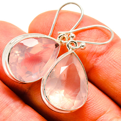 Rose Quartz Earrings handcrafted by Ana Silver Co - EARR414149