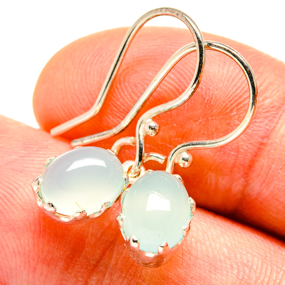 Aqua Chalcedony Earrings handcrafted by Ana Silver Co - EARR414150