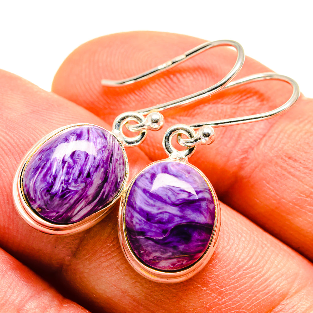 Charoite Earrings handcrafted by Ana Silver Co - EARR414155