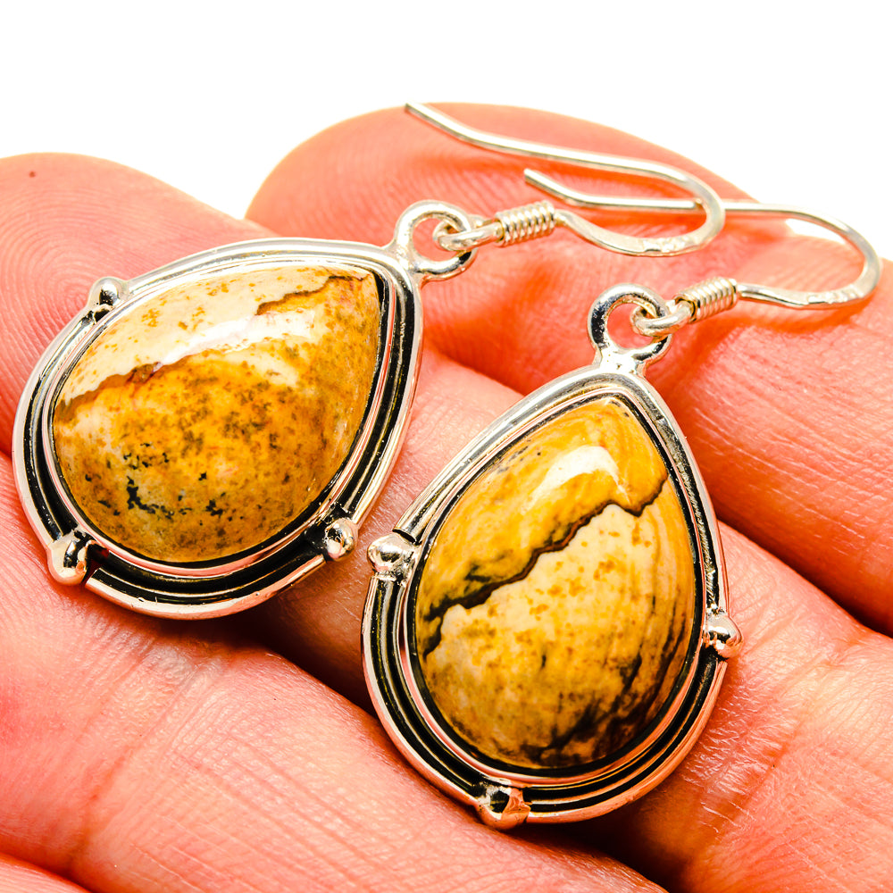Picture Jasper Earrings handcrafted by Ana Silver Co - EARR414161