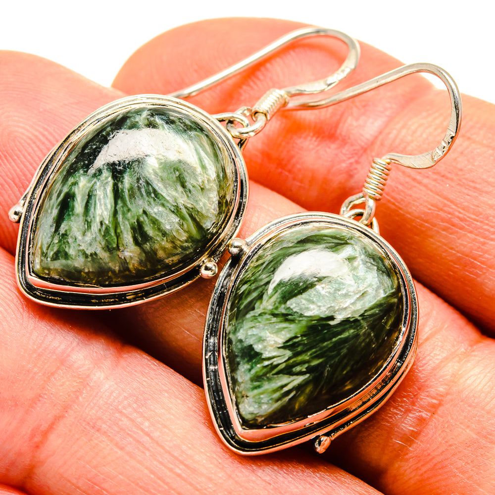 Seraphinite Earrings handcrafted by Ana Silver Co - EARR414165