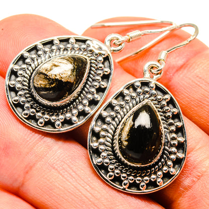 Golden Seraphinite Earrings handcrafted by Ana Silver Co - EARR414169