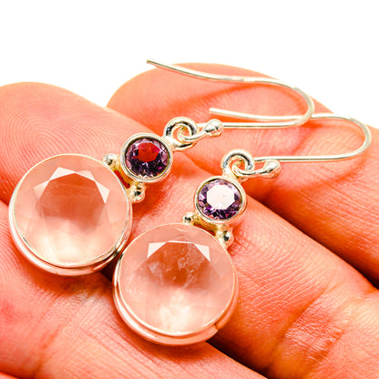 Rose Quartz Earrings handcrafted by Ana Silver Co - EARR414172