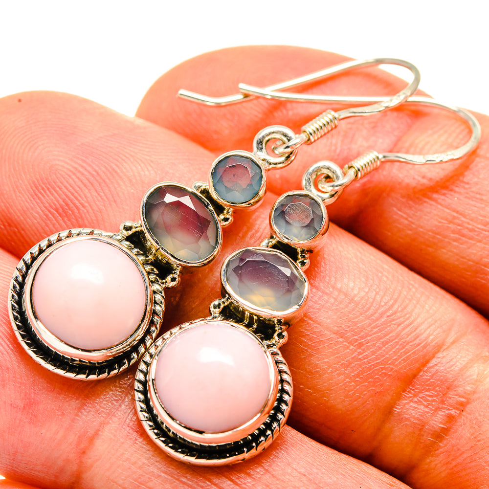 Pink Opal Earrings handcrafted by Ana Silver Co - EARR414174
