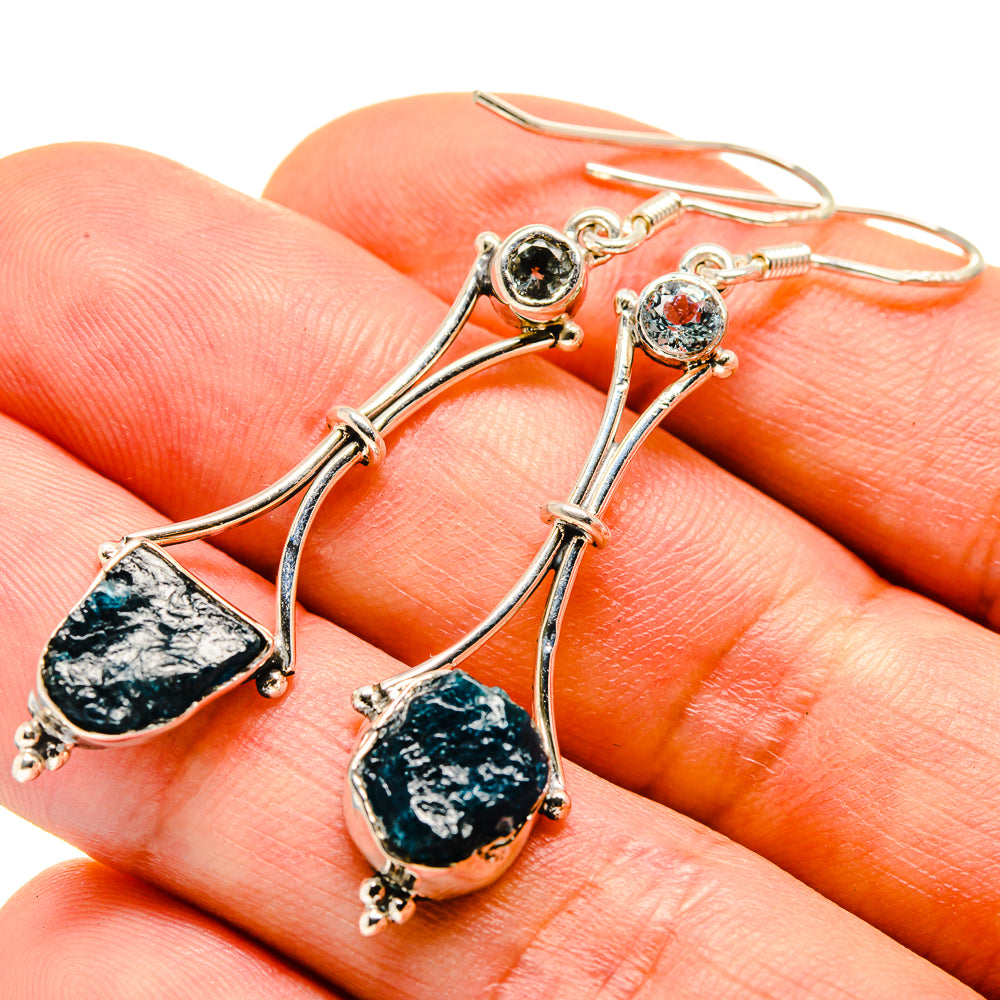 Blue Fluorite Earrings handcrafted by Ana Silver Co - EARR414177