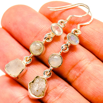 Rainbow Moonstone Earrings handcrafted by Ana Silver Co - EARR414179