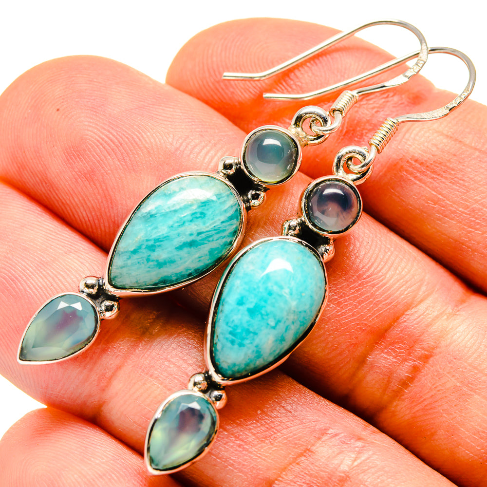 Amazonite Earrings handcrafted by Ana Silver Co - EARR414187