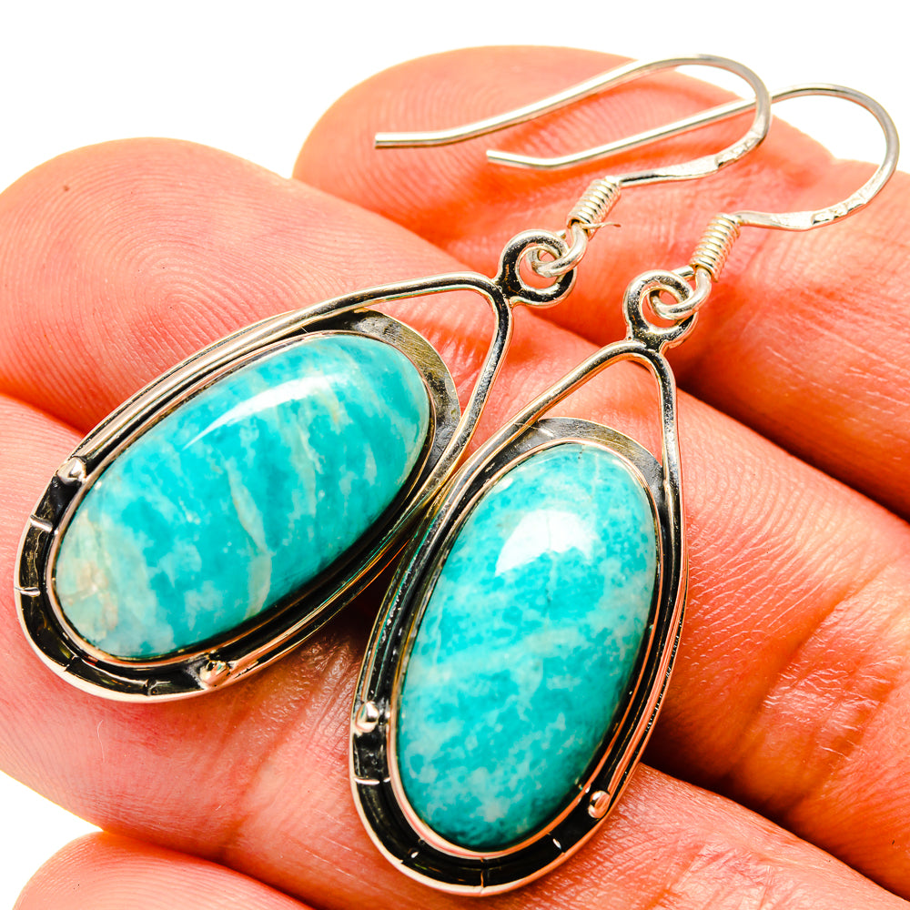 Amazonite Earrings handcrafted by Ana Silver Co - EARR414193